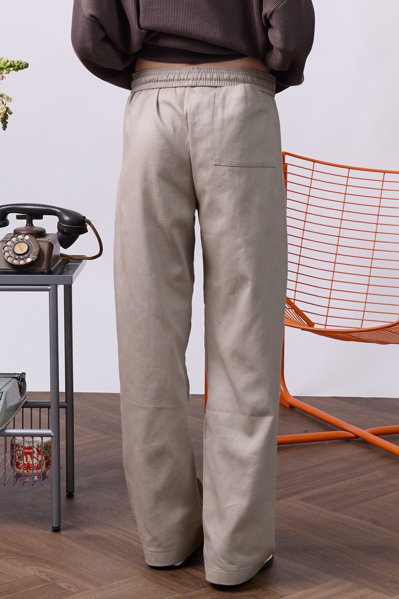 Wide Drill Pants – Beige - GON