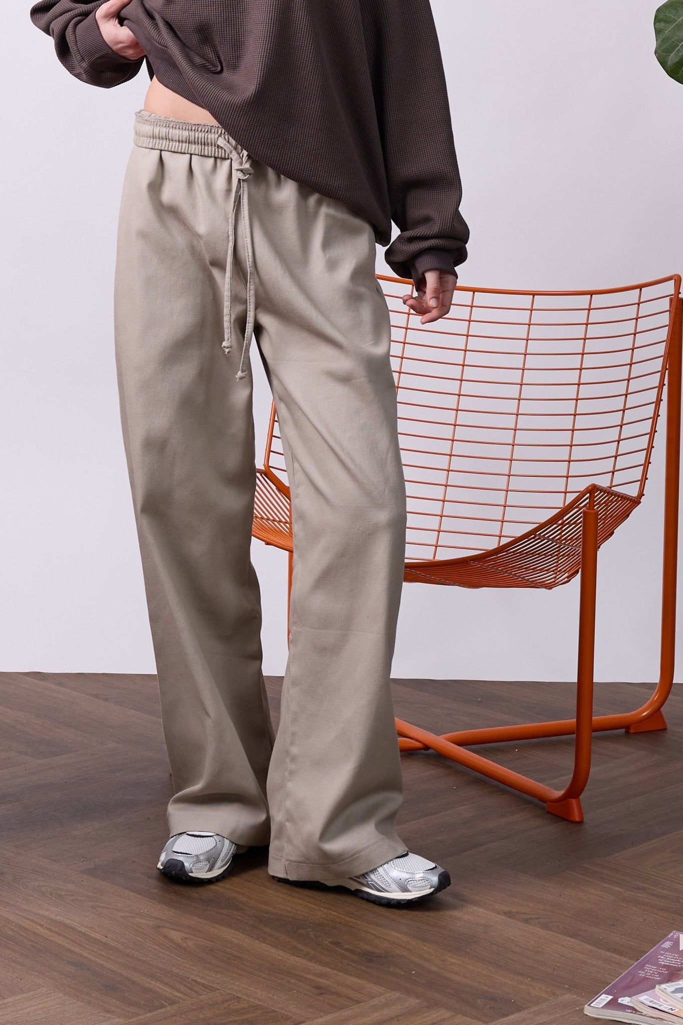 Wide Drill Pants – Beige - GON