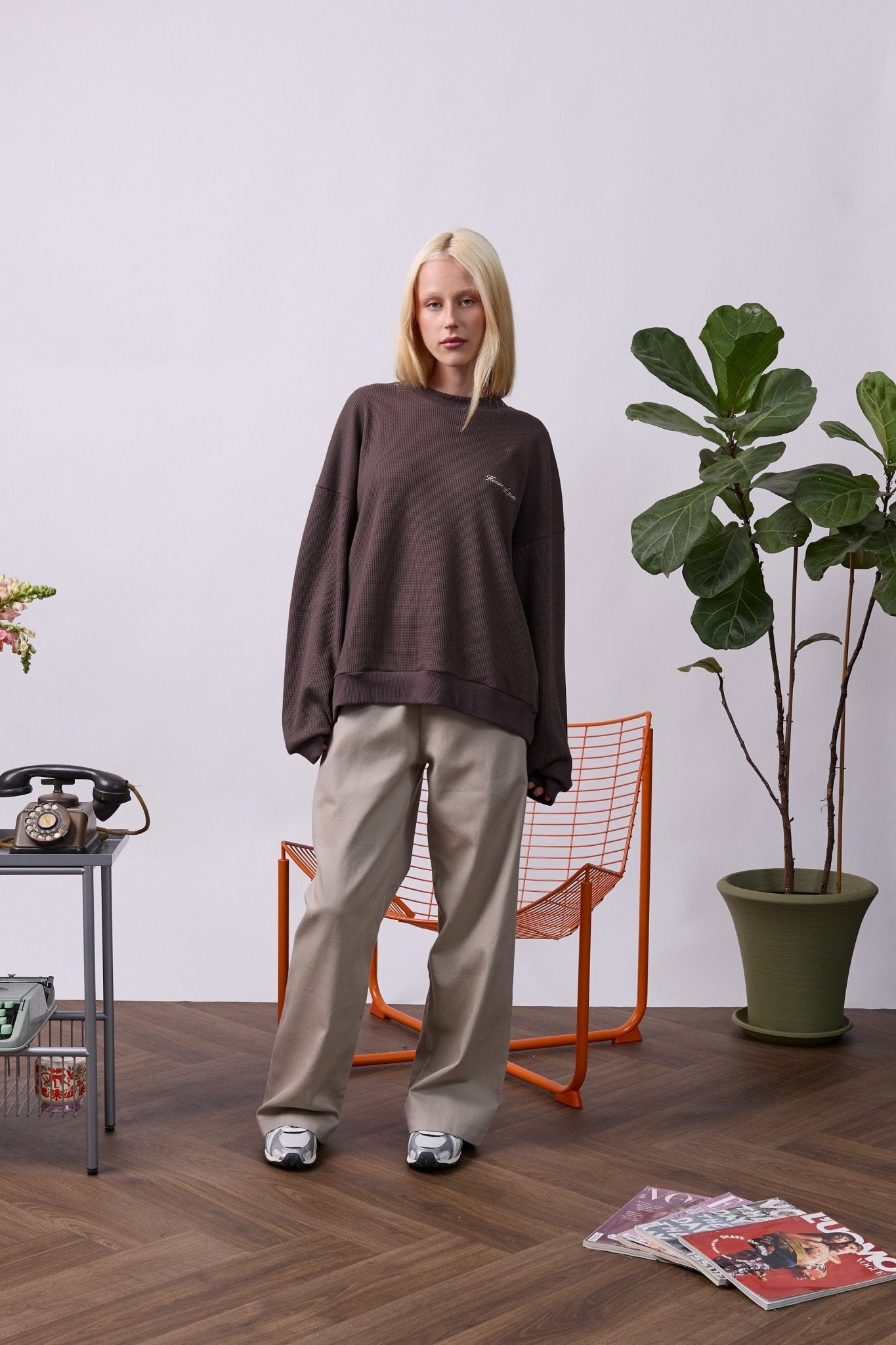 Wide Drill Pants – Beige - GON