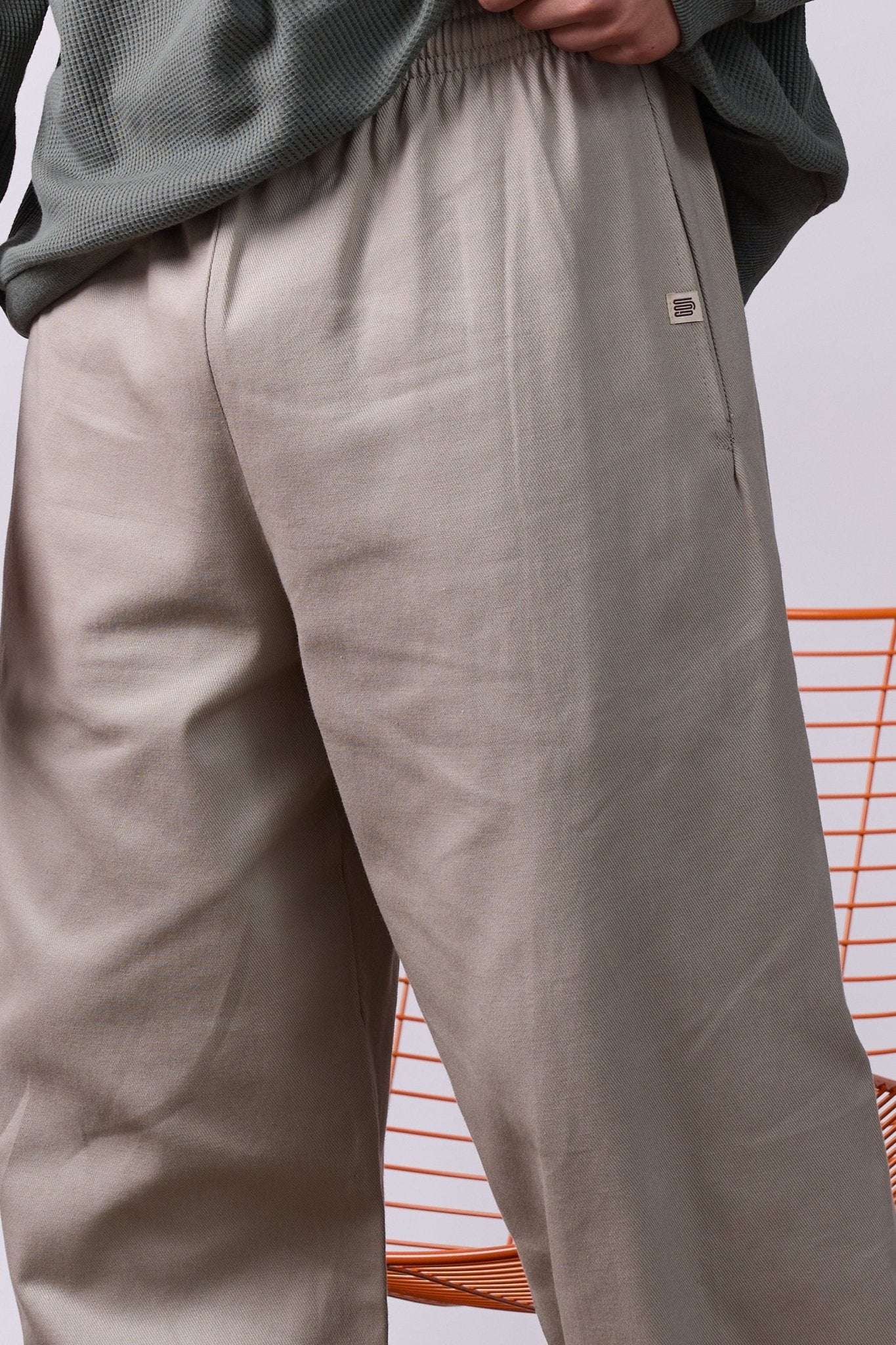 Wide Drill Pants – Beige - GON