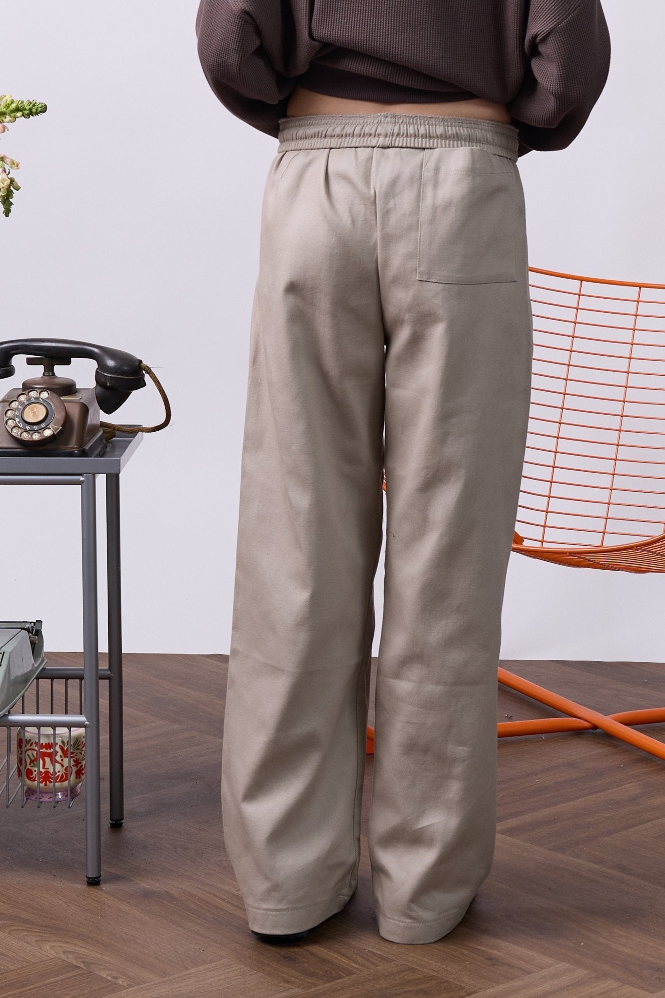 Wide Drill Pants – Beige - GON
