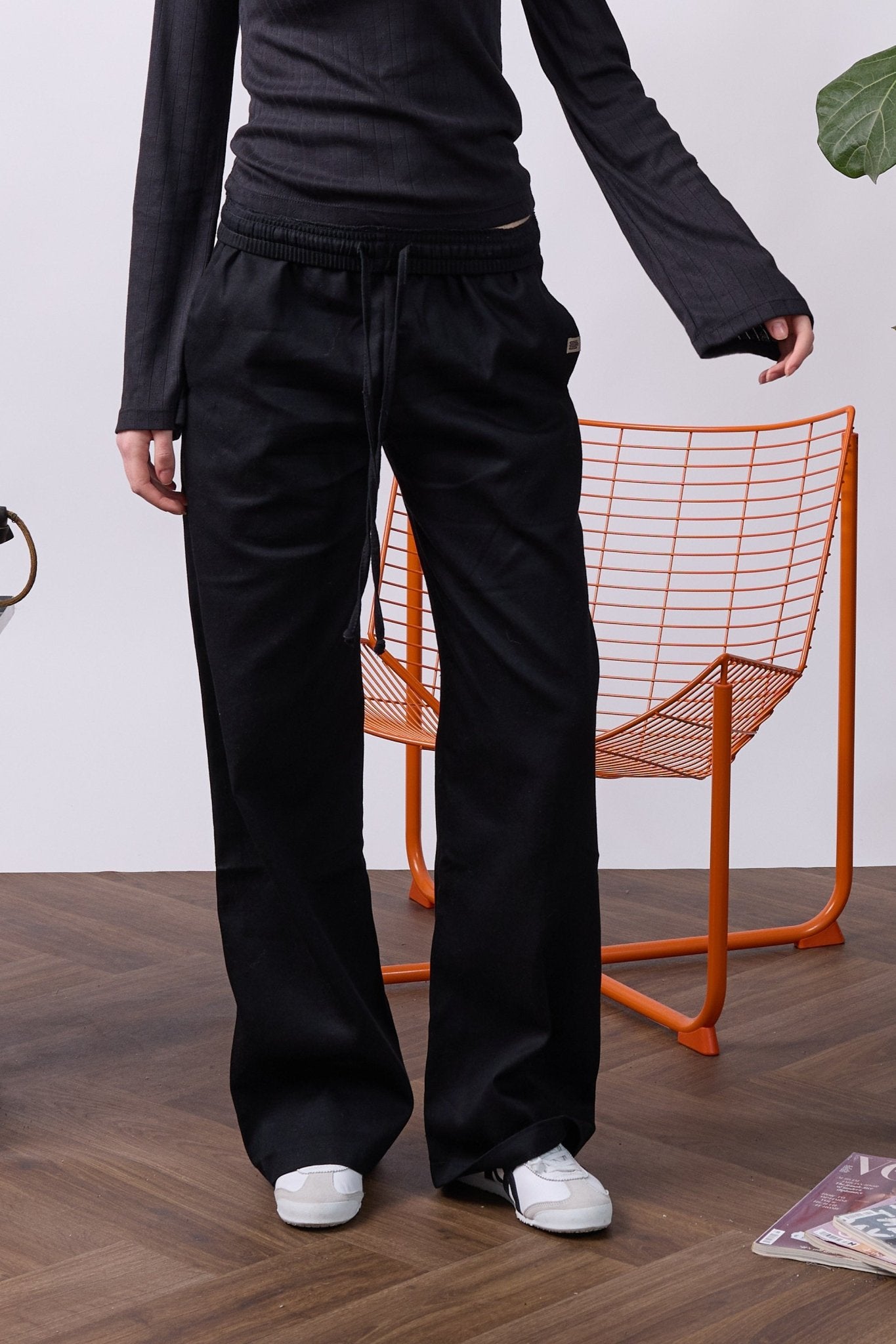 Wide Drill Pants – Black - GON