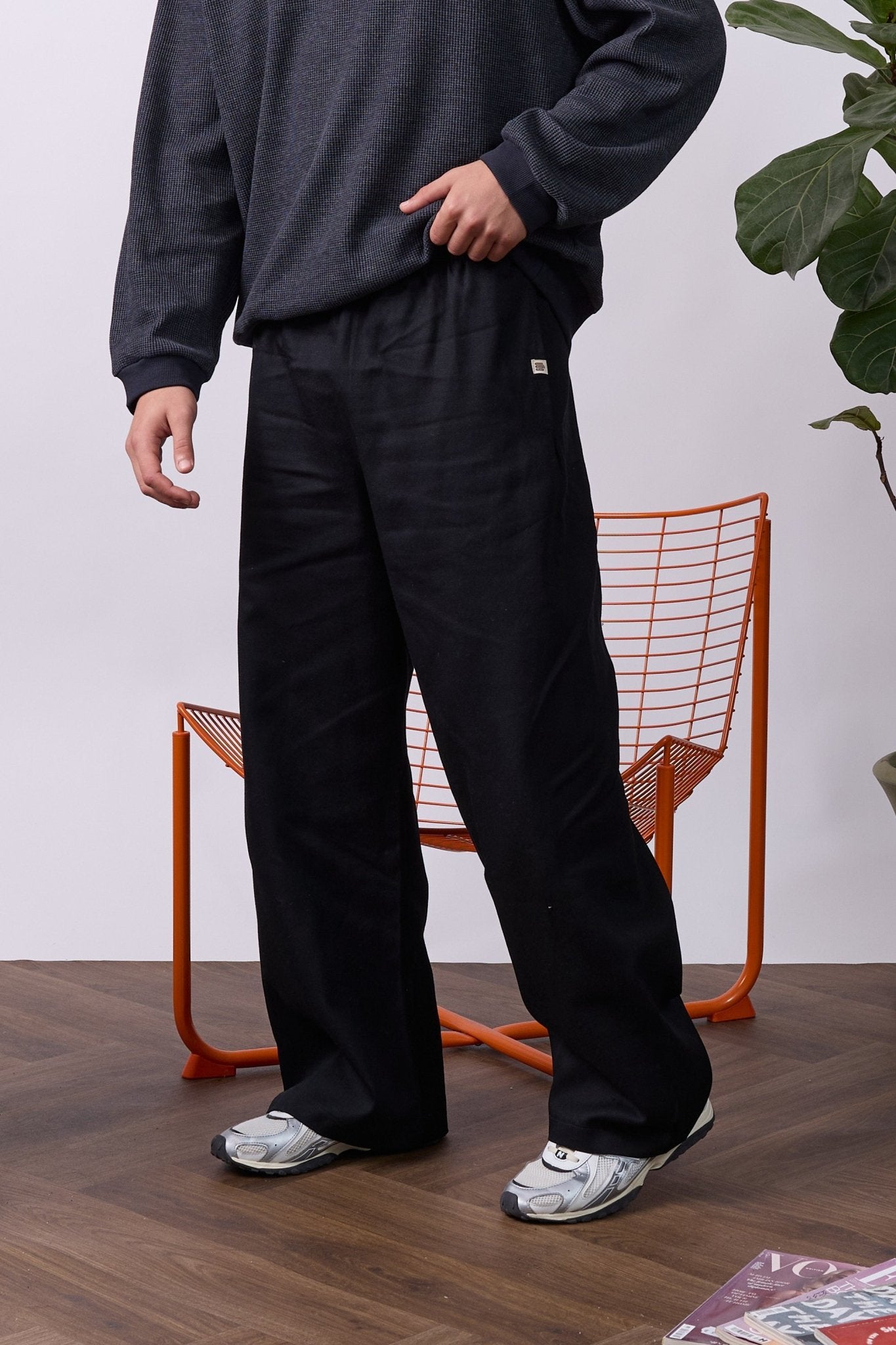 Wide Drill Pants – Black - GON
