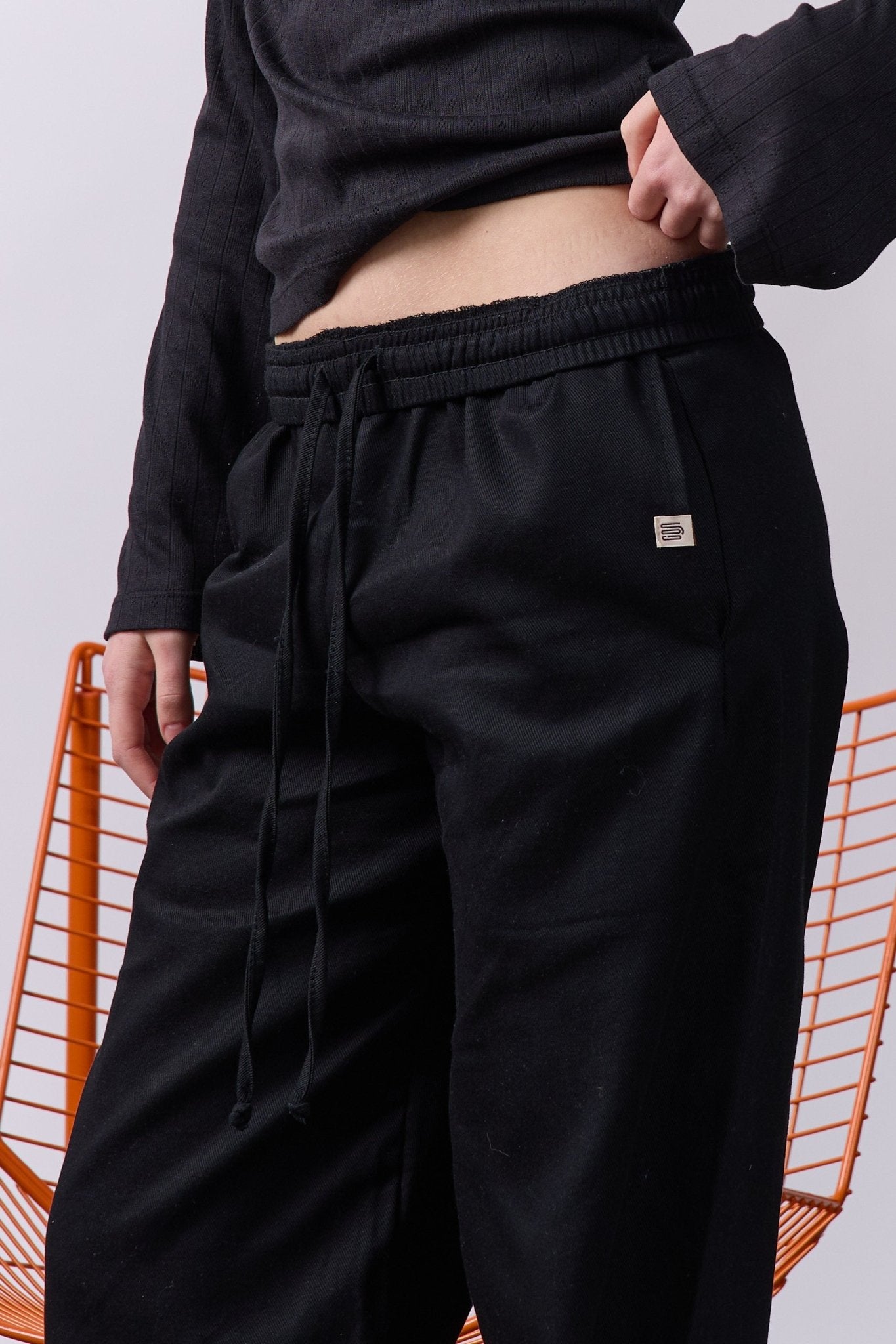 Wide Drill Pants – Black - GON