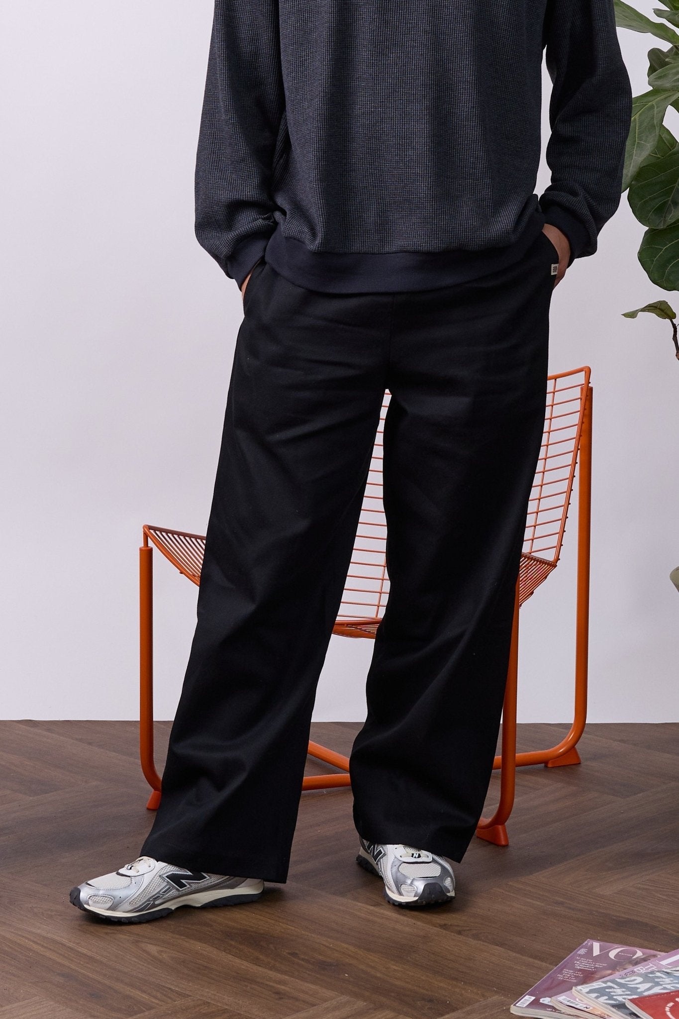Wide Drill Pants – Black - GON