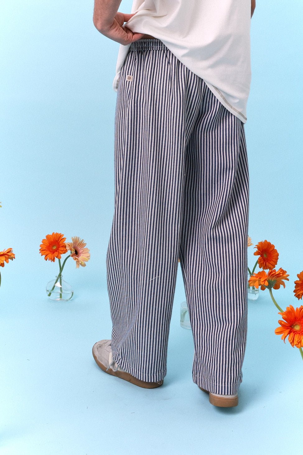 Wide Drill Pants – Blue Stripe - GON