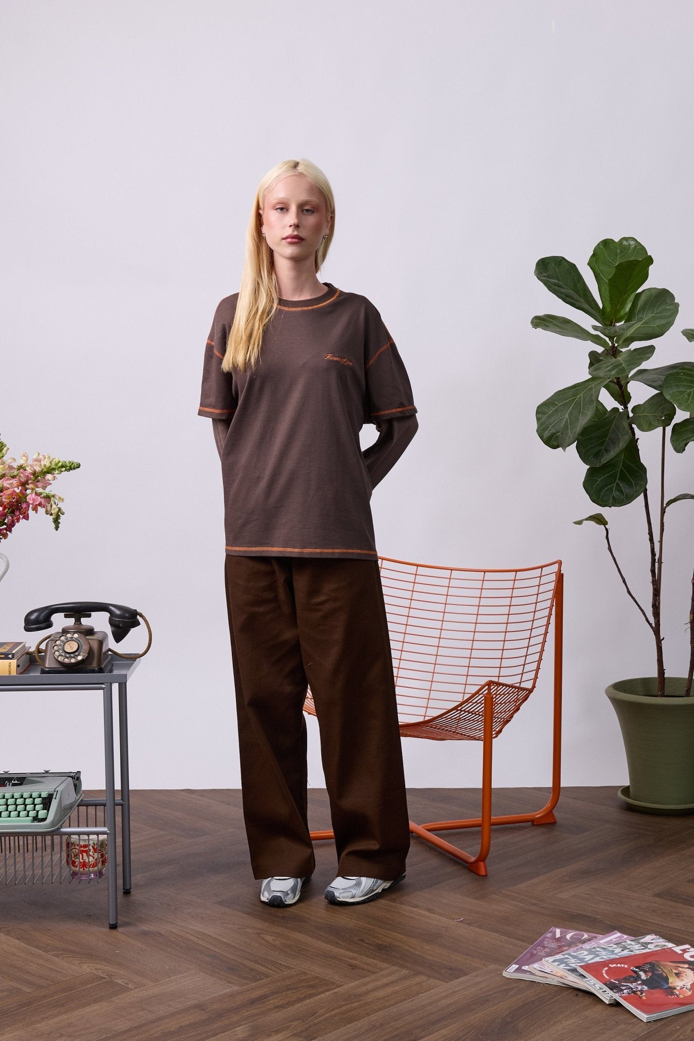 Wide Drill Pants – Brown - GON