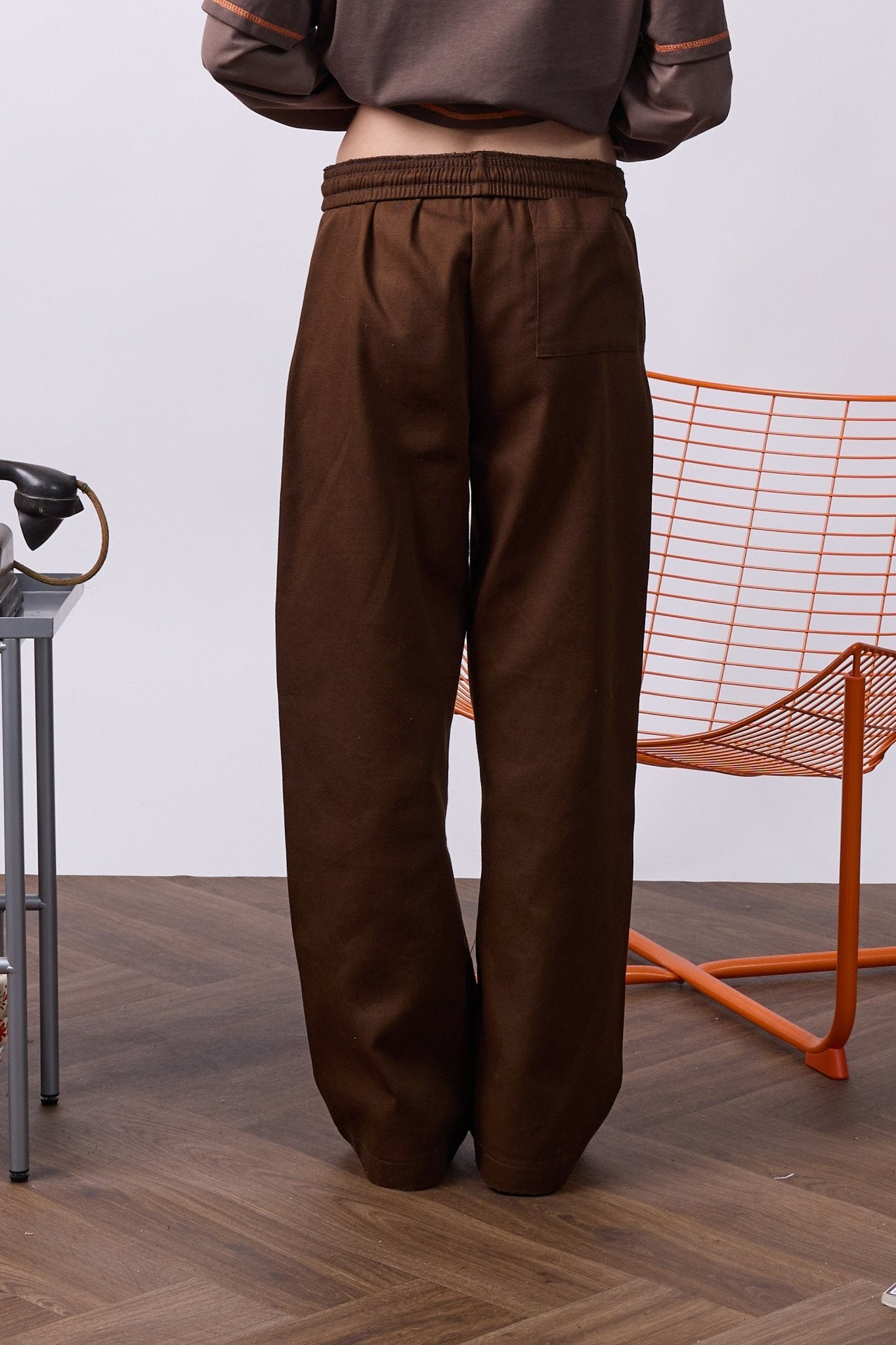 Wide Drill Pants – Brown - GON