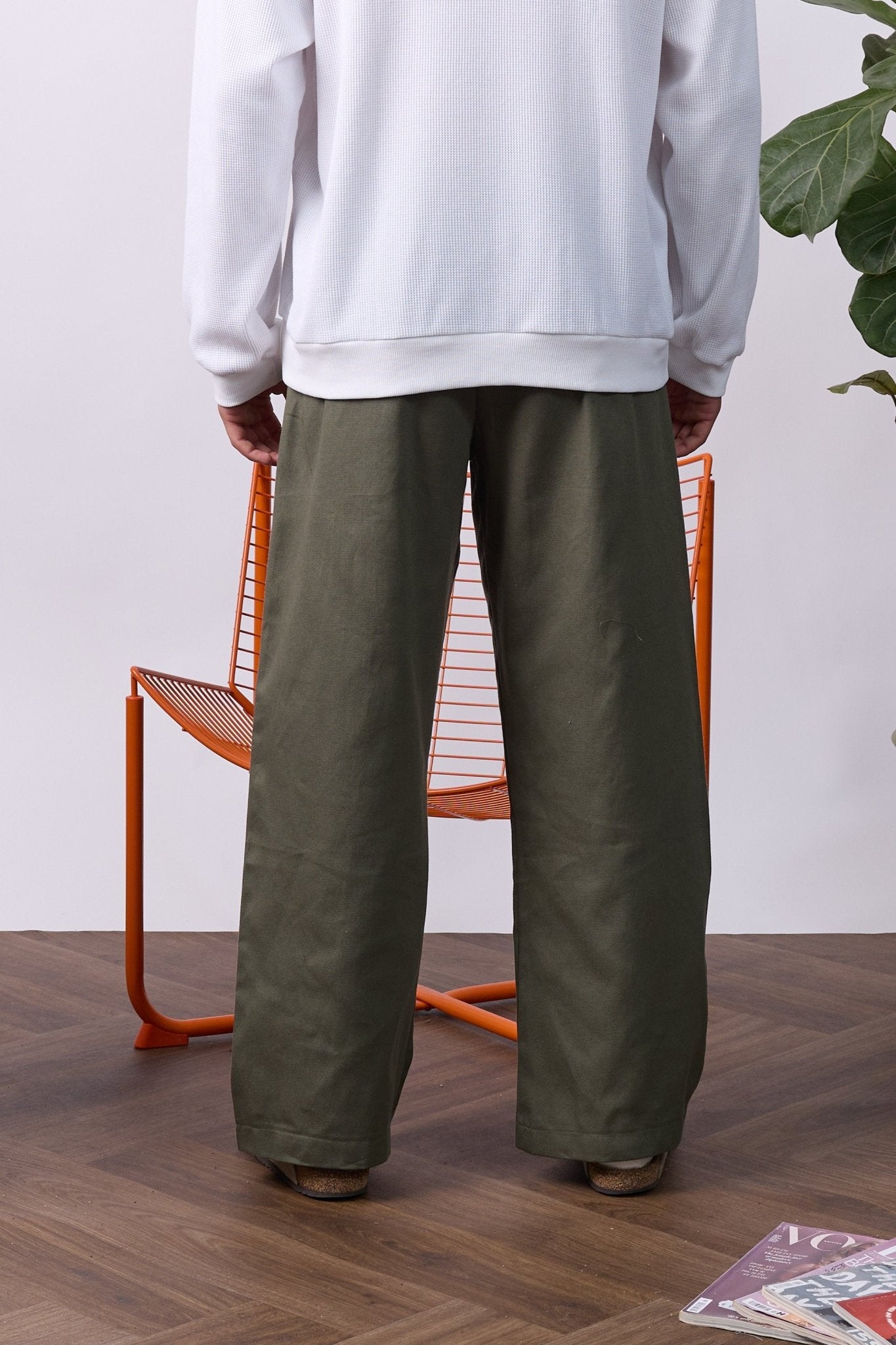 Wide Drill Pants – Green - GON