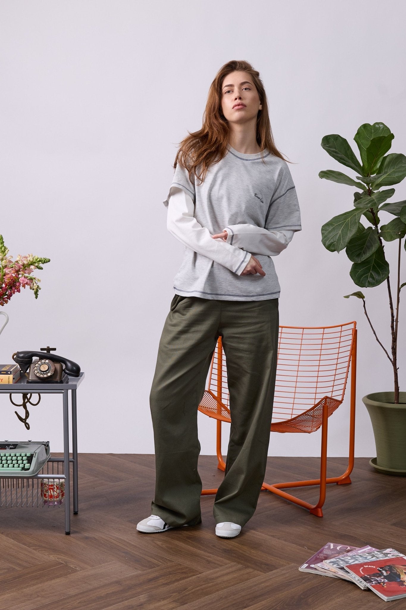 Wide Drill Pants – Green - GON