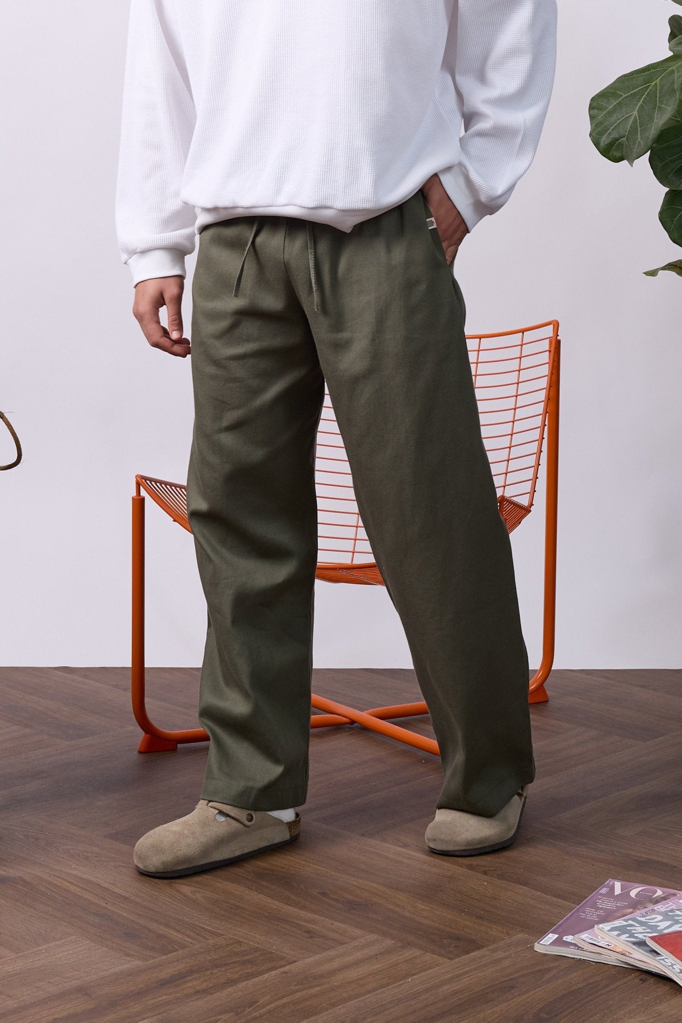 Wide Drill Pants – Green - GON