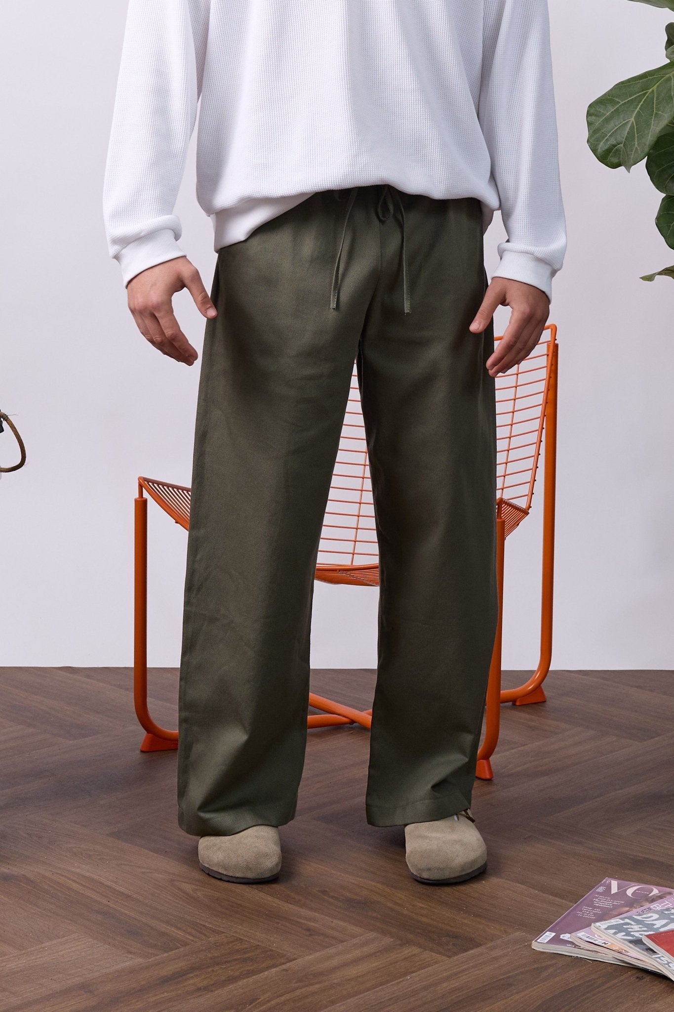 Wide Drill Pants – Green - GON