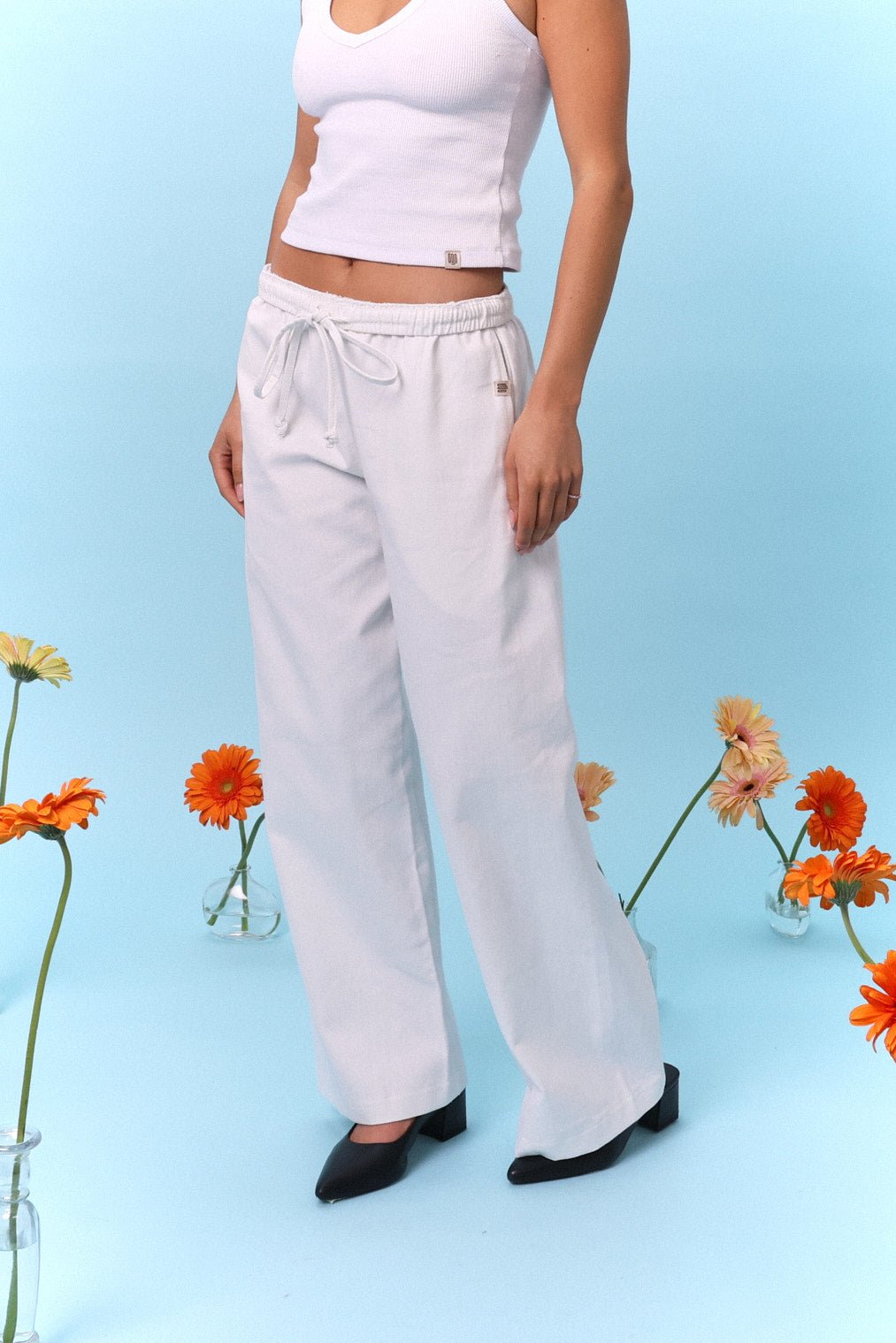 Wide Drill Pants – Off White - GON