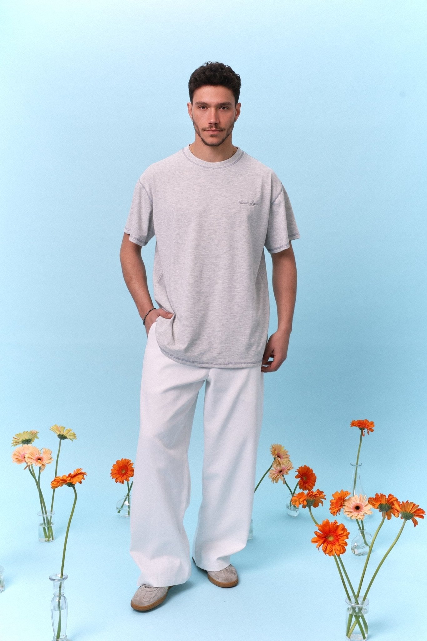 Wide Drill Pants – Off White - GON