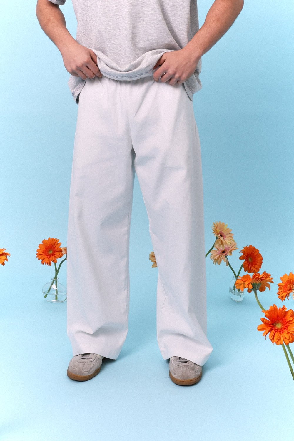Wide Drill Pants – Off White - GON