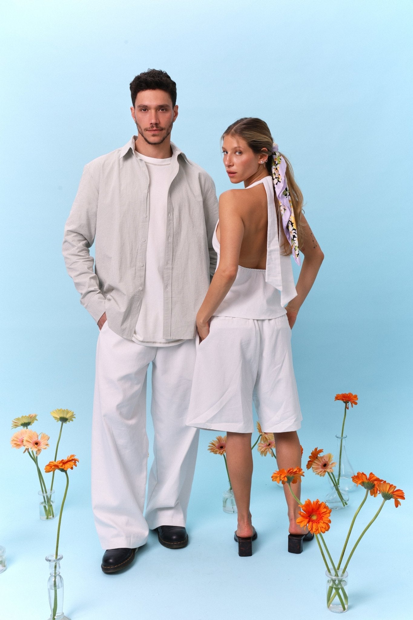 Wide Drill Pants – Off White - GON