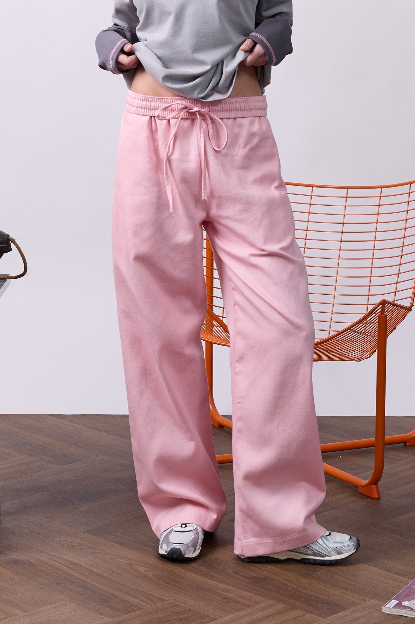 Wide Drill Pants – Pink - GON
