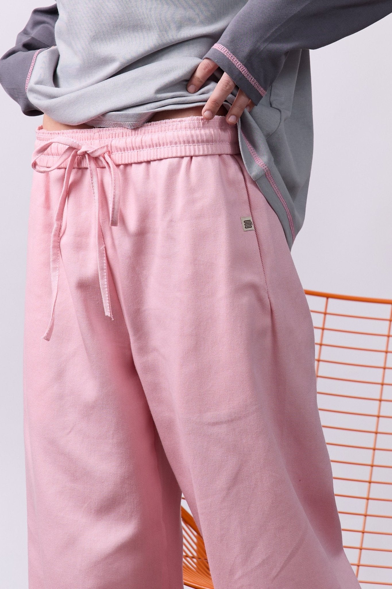 Wide Drill Pants – Pink - GON