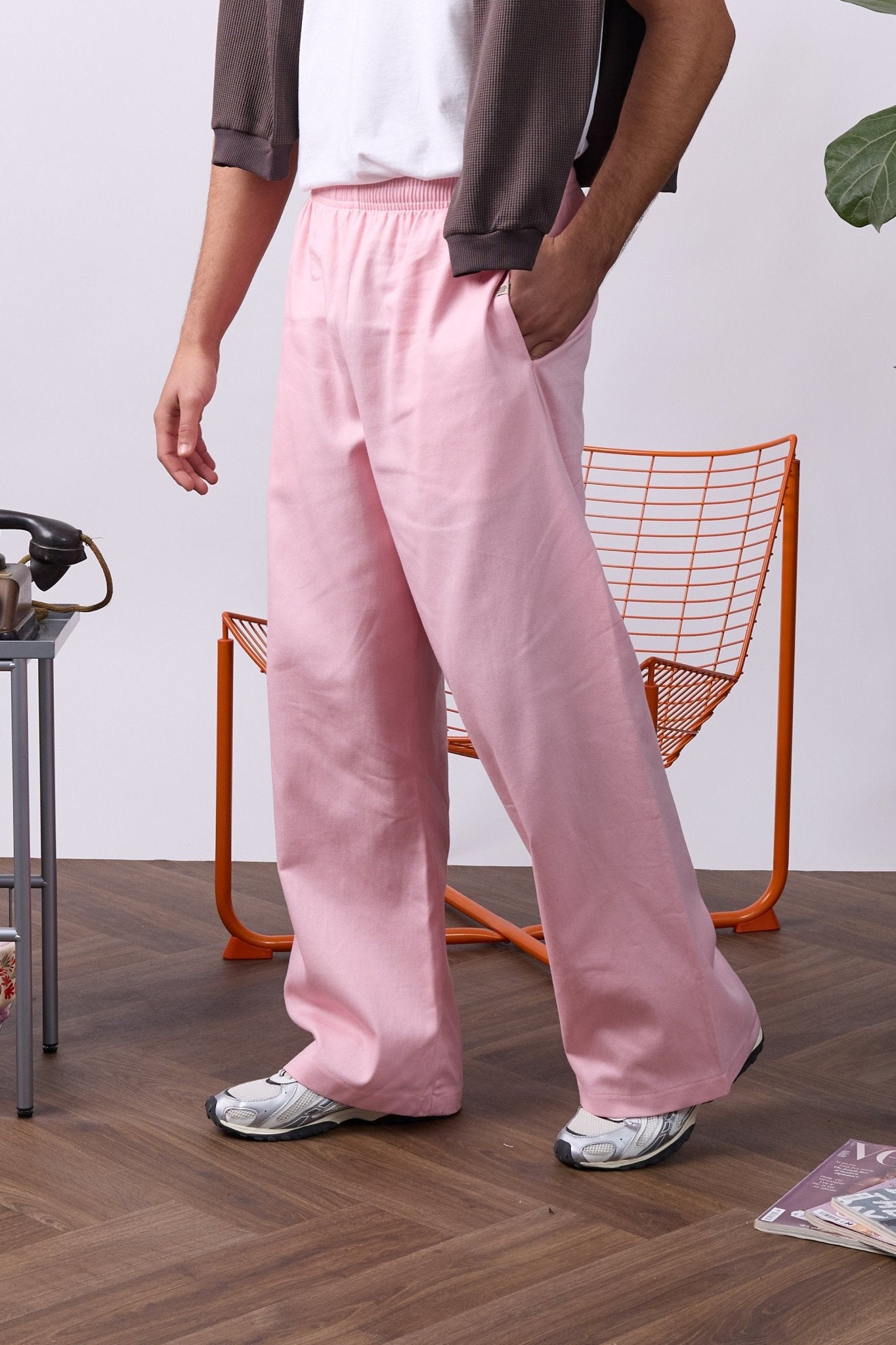 Wide Drill Pants – Pink - GON