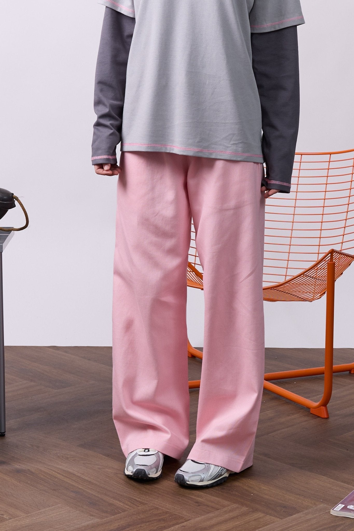 Wide Drill Pants – Pink - GON