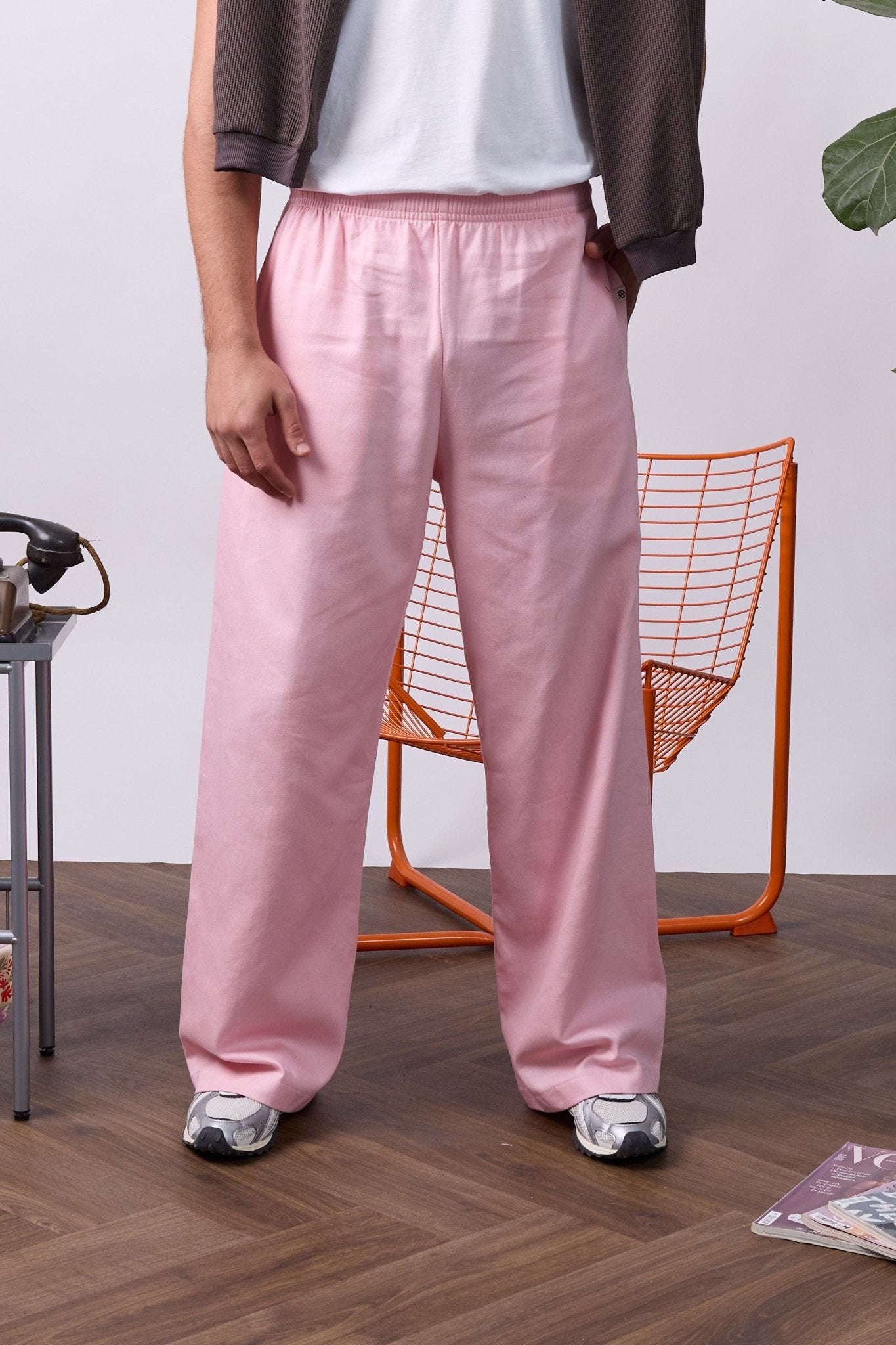 Wide Drill Pants – Pink - GON