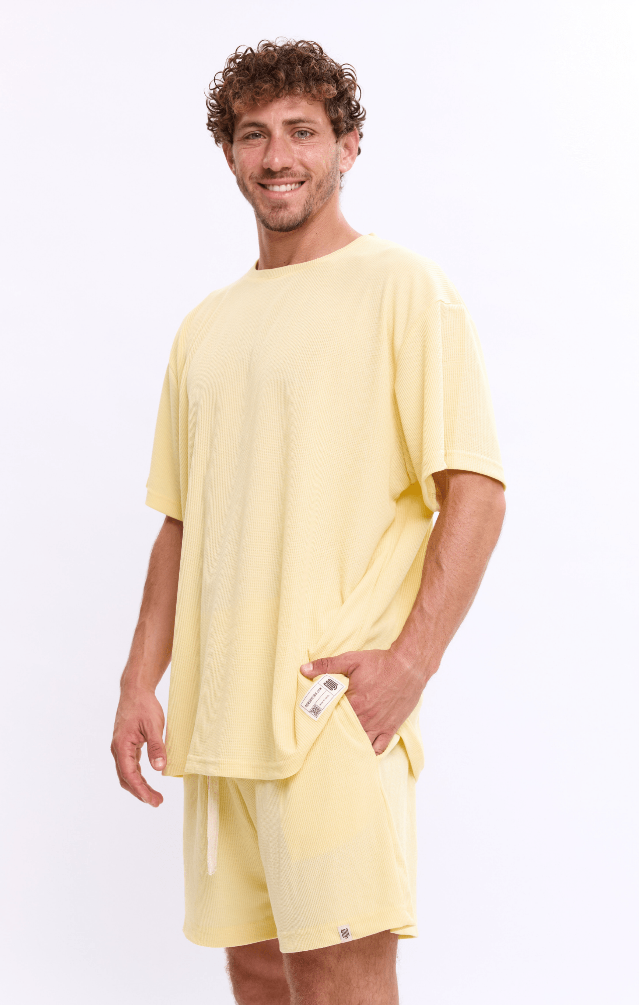 Yellow - Waffle T-Shirt - GONSURFING